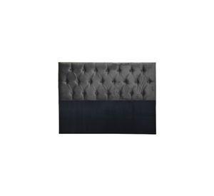 Respaldo Super King Piso Capitone Premiun 200x140 CM Gris Oscuro Felpa