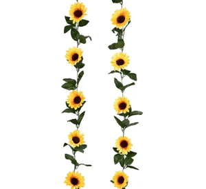 Girasol guirnalda artificial 2 uds 210 cm