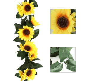 Girasol guirnalda artificial 2 uds 210 cm