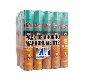 12 Und Espuma Poliuretano B2 Akfix 840 Para Cortafuego 750ml