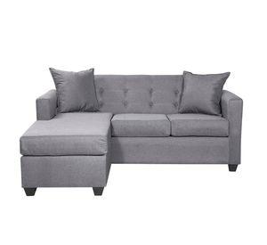 Seccional Intercambiable Gramado tela Gris 170x130x83