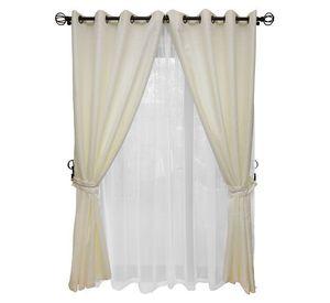 Set Cortina Rustica Con Argolla 8 Piezas Crudo