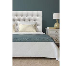 Respaldo de Cama Capitoné Premium Felpa Crema - 1.5 Plaza