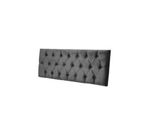Respaldo Elegante 1 Plaza Capitone 105x60 CM Gris Oscuro Felpa