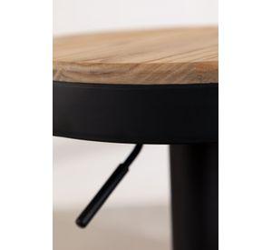 Taburete Regulable Piso Bar Asiento De Madera Negro