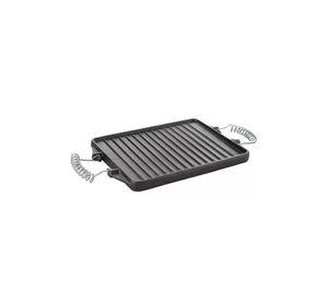 Plancha churrasquera reversible de 27x21 cm, hierro fundido