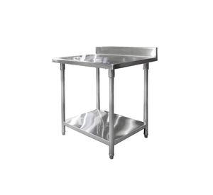 MESÓN CON RESPALDO ACERO INOX 80 X 70 X 85 CM
