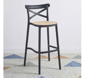 Taburete Piso Bar O Terraza Apilable 76cm Crossback Danubio Venhoouse Negro