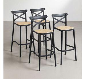 Pack 4 Taburetes Crossback Danubio 66cm Bar/terraza Apilable