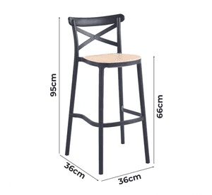 Pack 4 Taburetes Crossback Danubio 66cm Bar/terraza Apilable
