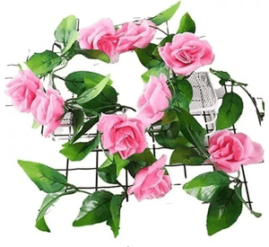Enredaderas rosas artificiales decoración