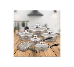 Juego de Ollas Granito 23 piezas Beige - TyK Hogar