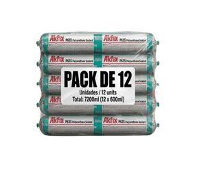Pack 12 Sellador Poliuretano Akfix P635 Negro Juntas Hormigo