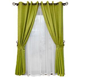 Set Cortina Rustica Con Argolla 8 Piezas Pistacho