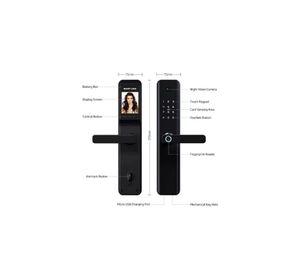 Cerradura Inteligente Tuya Wifi Con Huella Digital y Cámara Negra