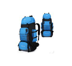 Mochila 90L camping outdoor trekking color celeste