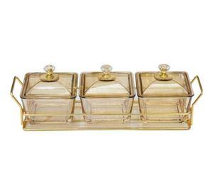 Set 3 Frasco Contenedor Soporte Organizador Decorativo Jhn