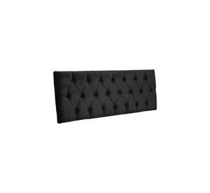 Respaldo Elegante 1 Plaza Capitone 105x60 CM Negro Felpa