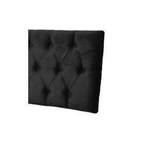 Respaldo Elegante 1 Plaza Capitone 105x60 CM Negro Felpa