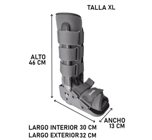 Bota Ortopédica Cam Walker Larga Gris Adulto Oneder Talla XL