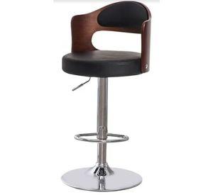 Pack 2 Sillas Taburete Bar Madera Pu con Respaldo Boscco
