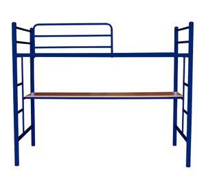 Cama Alta 1.5 Azul Con Escritorio