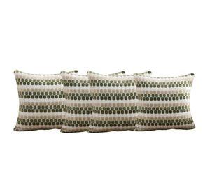 PACK DE 4 FUNDAS DE COJIN CON DISEÑO DE PUNTOS COLOR VERDE
