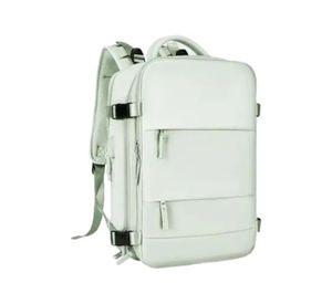 Mochila de viaje de cabina para avión, impermeable con USB, color verde
