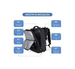 Mochila de viaje de cabina para avión, impermeable con USB, color verde