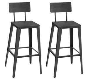 2 Taburetes Black con Respaldo Negro