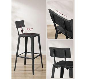 2 Taburetes Black con Respaldo Negro