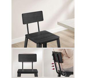 2 Taburetes Black con Respaldo Negro