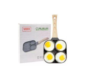 Sartén para freír 4 hamburguesas y huevos al mismo tiempo, gris