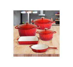 Juego de Ollas Hierro Fundido 8 piezas Apto Horno 500 °C
