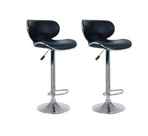 Pack 2 Sillas Bar Taburete Alex Cromo PU