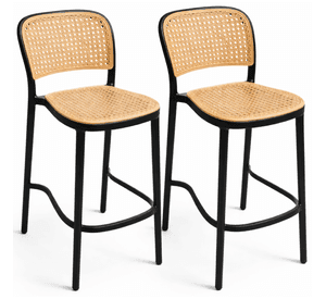 Pack 2 Taburetes Delta Piso De Bar O Terraza 66cm Negro