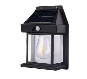 Lampara Solar De Pared 1 Foco + Sensor Movimiento Luz Cálida Exterior