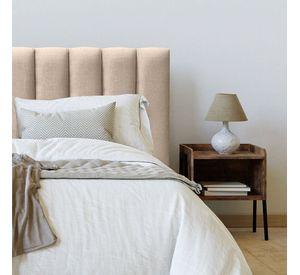 Respaldo de Cama Tubular Vertical Lino Beige - King