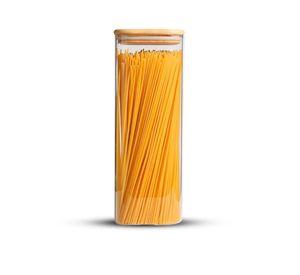 Frasco Contenedor Tarro Hermético Vidrio Tapa Bambú 2250ml