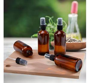 Set 24 Frasco Vidrio Ambar Valvula Spray Esencia 100ml