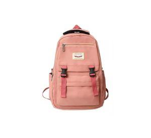 Mochila escolar juvenil impermeable gran capacidad 40L coral