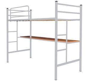 Cama Alta 1.5 Plata Con Escritorio