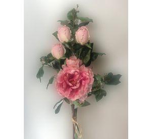 Arreglo de rosas rosada Artificial | Estilo Natural para Interiores y Vitrinas