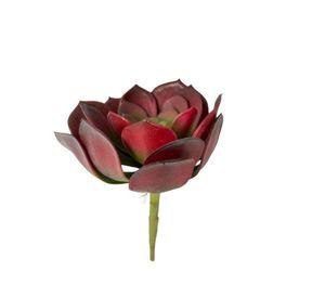 Suculenta Roja 17cm Artificial | Estilo Natural para Interiores y Vitrinas