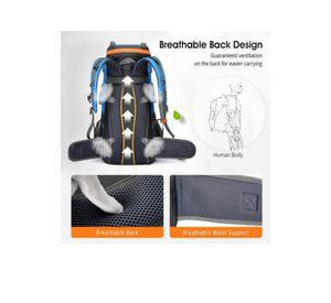 Mochila impermeable 60L con cubre mochila color azul