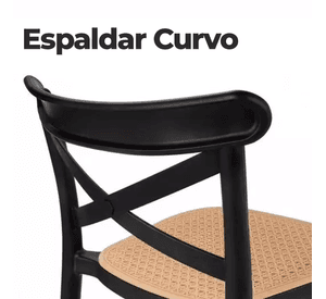 Pack 4 Taburete Piso Bar O Terraza Apilable 76cm Crossback Danubio Venhoouse Negro