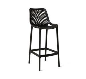 Taburete Bar Piso Silla Alta Cocina Respaldo Exterior Berlin Negro