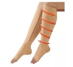 Pack 2 Pares Calcetas Larga Medias Compresión Varices Con Cierre 84