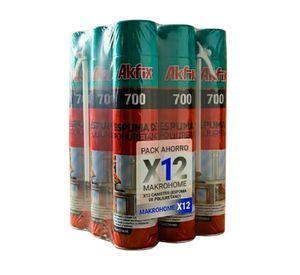 Caja 12 Unid Sellador Espuma Poliuretano Akfix 700 500ml