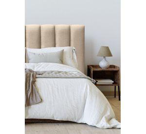 Respaldo de Cama Tubular Vertical Lino Beige - Queen